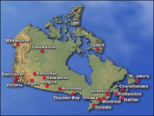 major Canadian cities